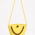 Vienca Lemon Woven Crossbody Bucket Bag – Chic Lightweight Everyday Shoulder Purse