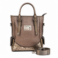 Vienca Woven Straw Luxury Shoulder Bag – Elegant Brown Vegan Leather Summer Design