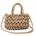 Vienca Beige Woven Luxury Handbag – Elegant Boho Crossbody Bag