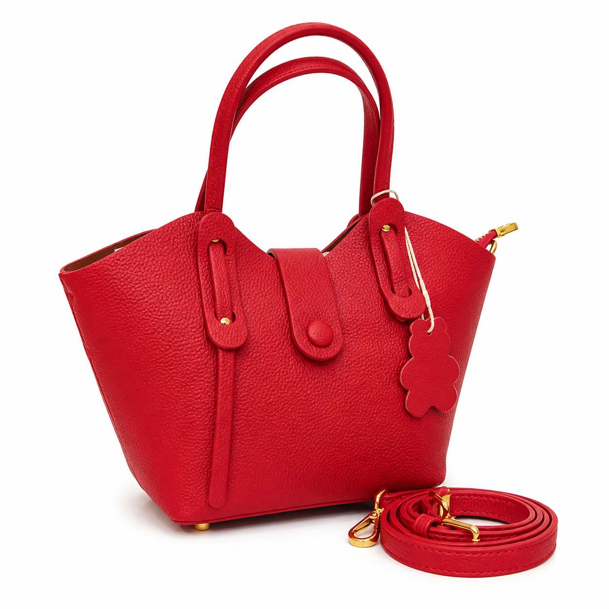 Vienca Scarlet Red Luxe Tote – Bold Elegant Designer Handbag