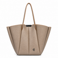 Vienca Taupe Sculpted Carryall – Modern Turkish Designer Tote