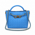 Vienca Azure Woven Chain Tote – Bold Turkish Luxury Handbag
