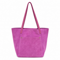 Vienca Fuchsia Suede Everyday Tote – Bold Turkish Chic Shoulder Bag