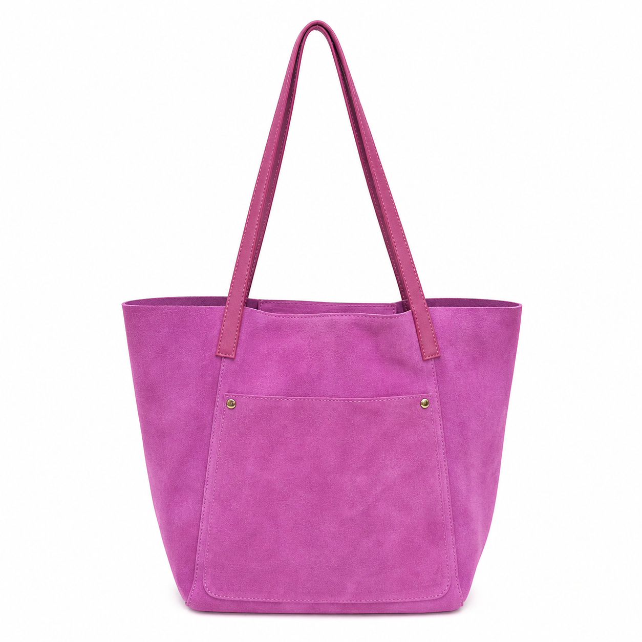 Vienca Fuchsia Suede Everyday Tote – Bold Turkish Chic Shoulder Bag