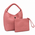 Vienca Blush Woven Hobo Tote – Soft Turkish Luxury Shoulder Bag