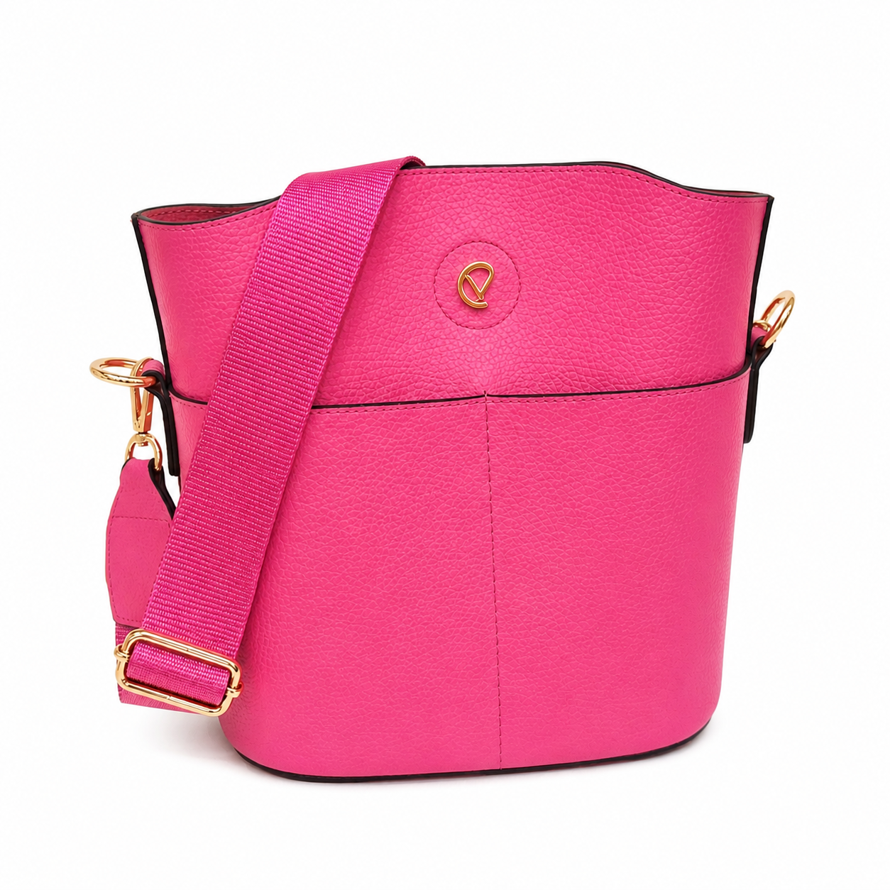 Vienca Fuchsia Luxe Bucket Crossbody – Bold Turkish Designer Bag
