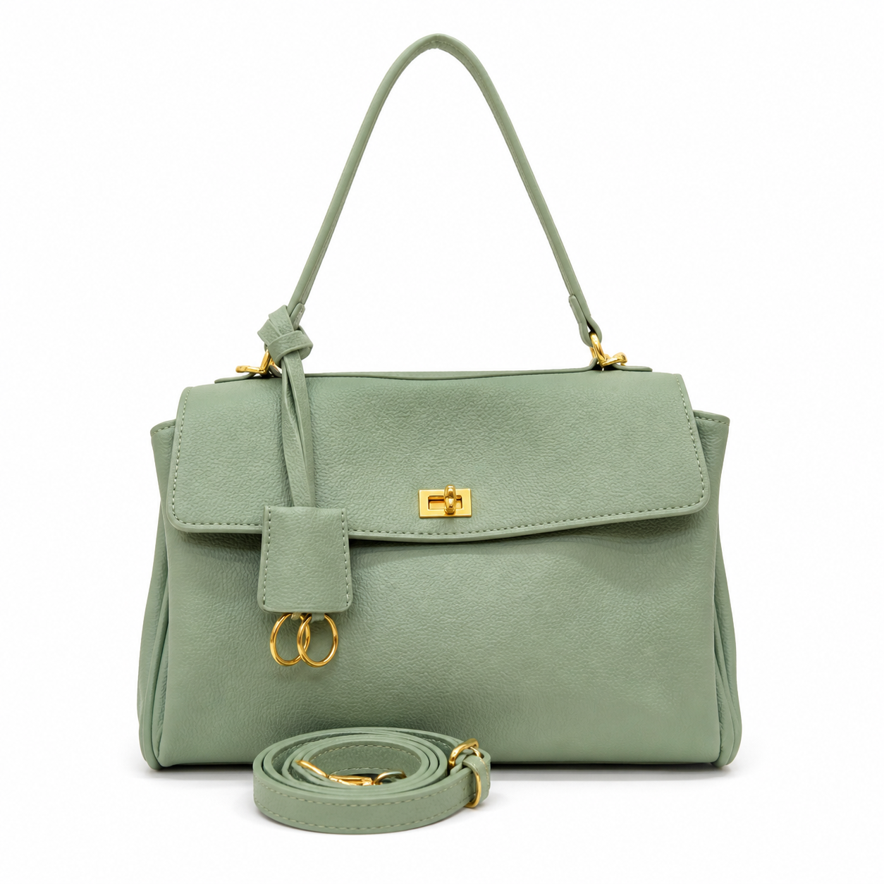 Vienca Sage Luxe Structured Shoulder Bag – Elegant Turkish Designer Handbag