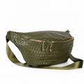Vienca Olive Woven Luxe Belt Bag – Elegant Turkish Designer Crossbody Sling
