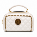 DSN Ivory Quilted Luxe Vanity Bag – Elegant Turkish Designer Crossbody Handbag