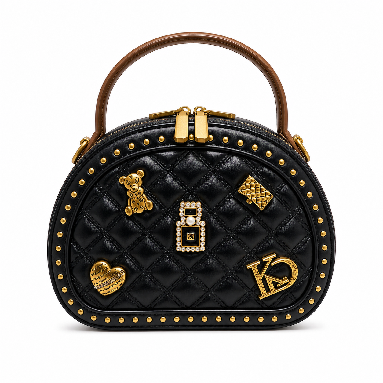 DSN Noir Royal Quilted Vanity Bag – Elegant Turkish Designer Statement Handbag
