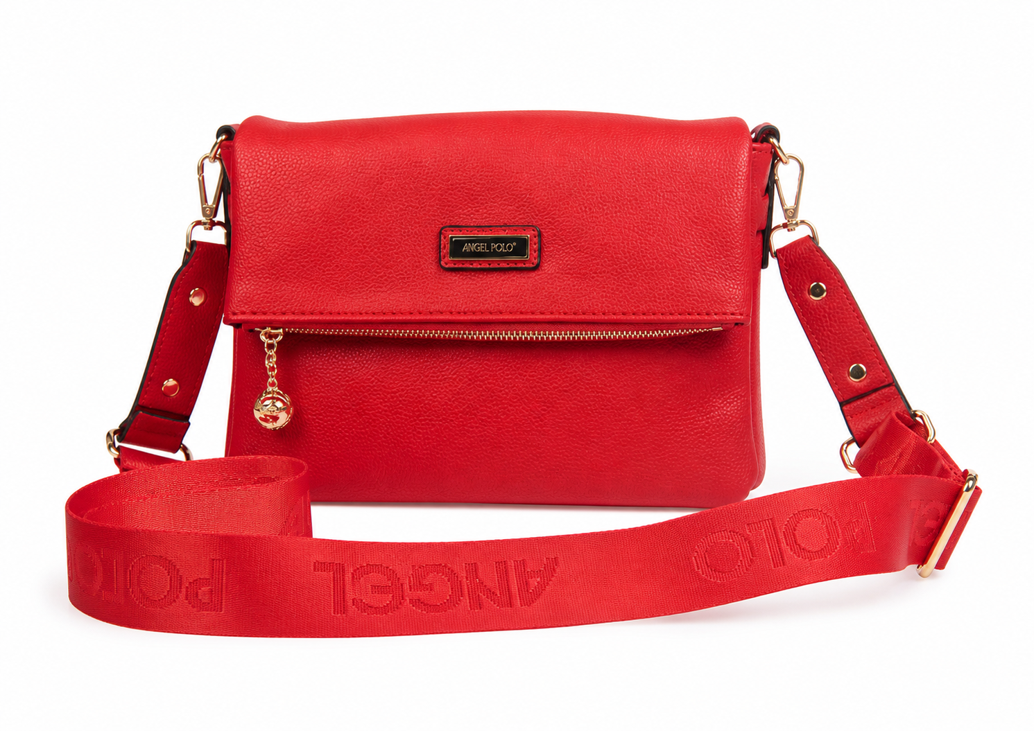 Angel Polo Red Crossbody Bag – Elegant Bold Designer Handbag