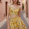 New Imperial Floral Two-Piece Set – Elegant Crop Top & Flowy Skirt