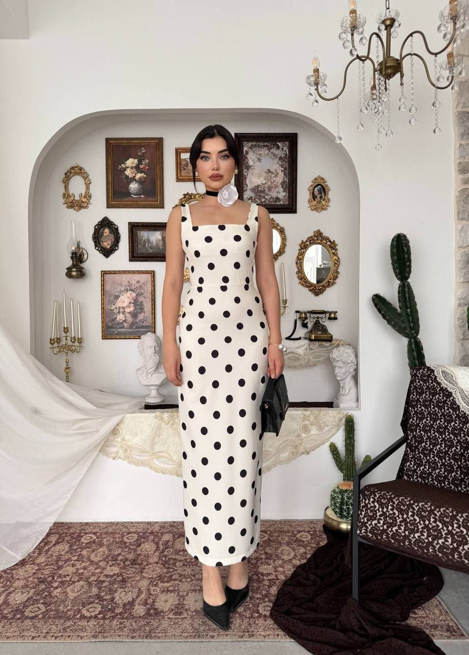 Dream Fashion Polka Dot Midi Dress – Elegant Bodycon Midi Dress