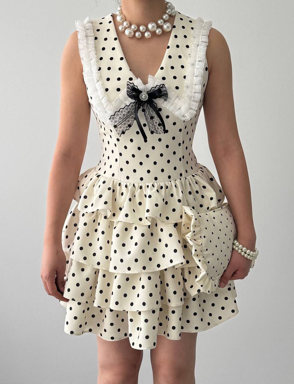 Dream Fashion Polka Dot Mini Dress – Ruffle Tiered Statement Dress
