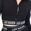 Lady Hurrem Black Zip-Up Active Set – Premium Sculpt Fitness Design