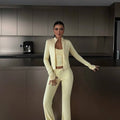 Dream Fashion Butter Cream Luxe 3 Piece Lounge Set – Elegant Flare Fit Edition