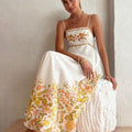 Sunlit Bloom Embroidered Maxi Dress