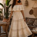 Isla Luxe Lace Off-Shoulder Bohemian Maxi Dress