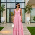 ASPRIN Blush Charm Maxi Dress – Luxury Turkish Pink Dress