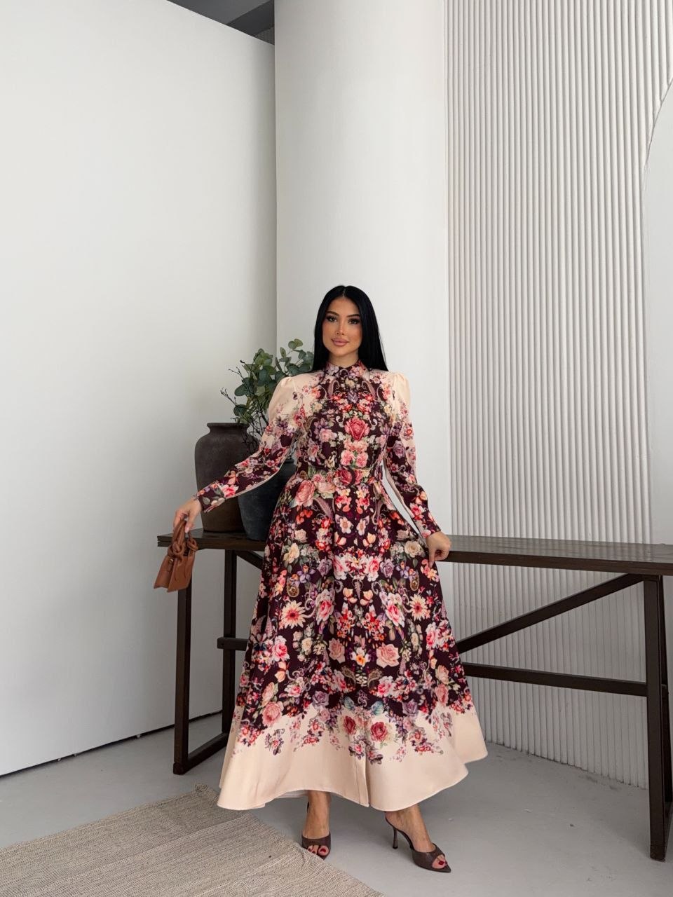 MSN Royal Garden Maxi Dress – Luxury Turkish Floral Elegance