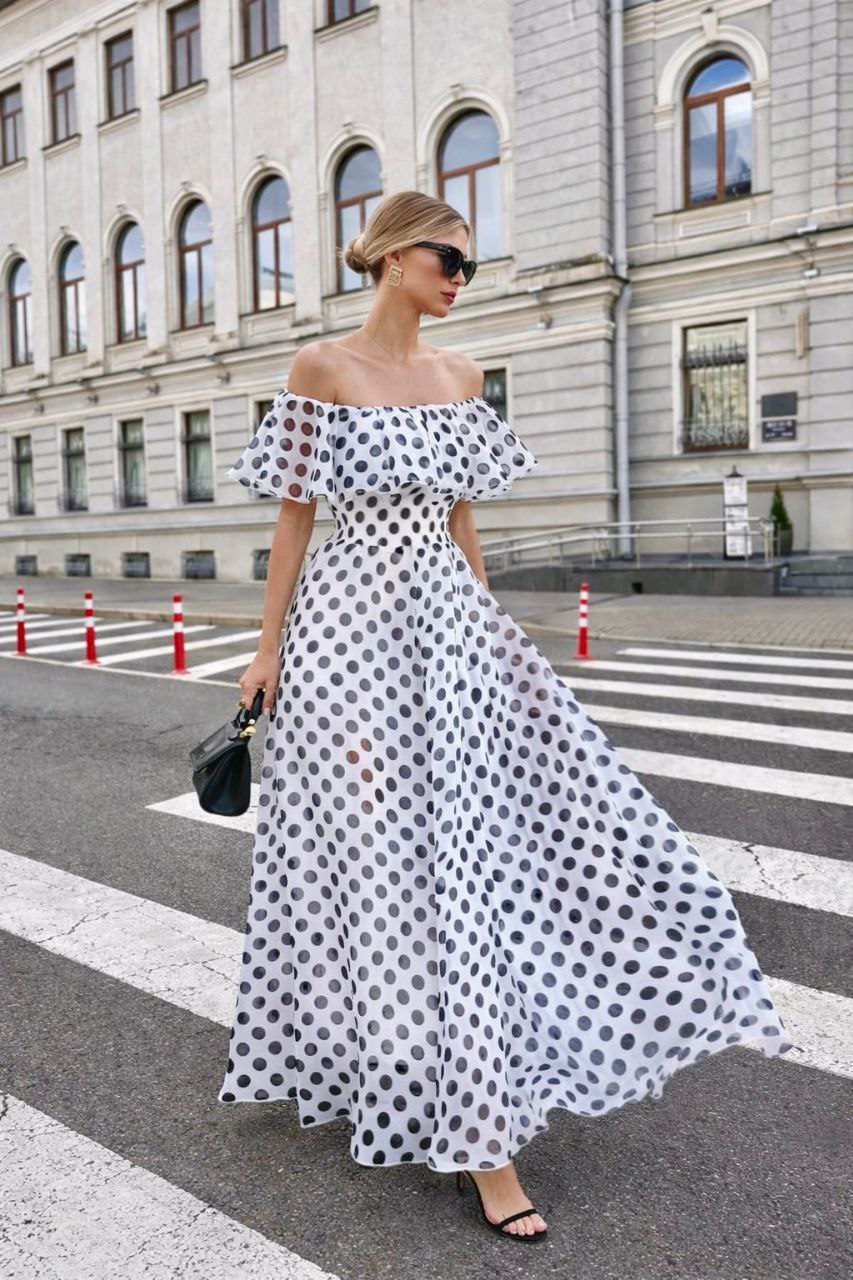 ASPRIN Paris Polka Maxi Dress – Luxury Turkish Elegant Dress