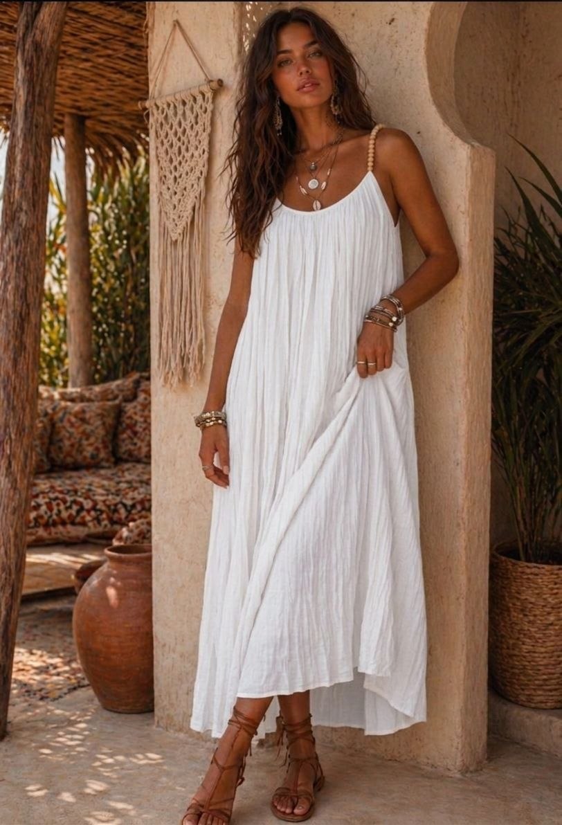 ASPRIN Sunlit Flow Maxi Dress – Luxury Turkish Summer Dress