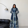 MSN Sapphire Paisley Maxi Dress – Luxury Turkish Evening Elegance