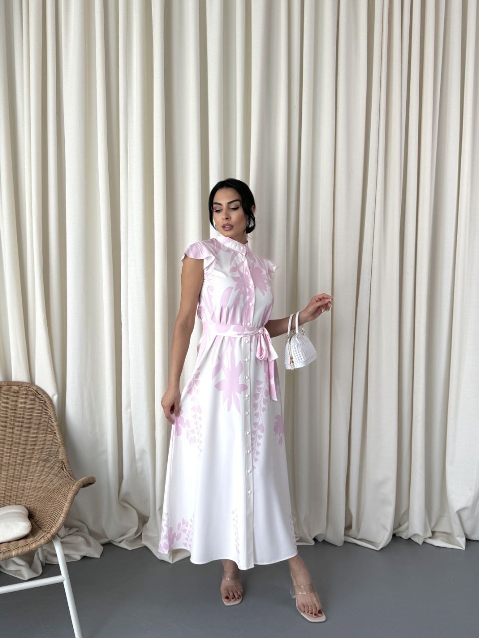 MSN Blush Petal Maxi Dress – Luxury Turkish Feminine Elegance