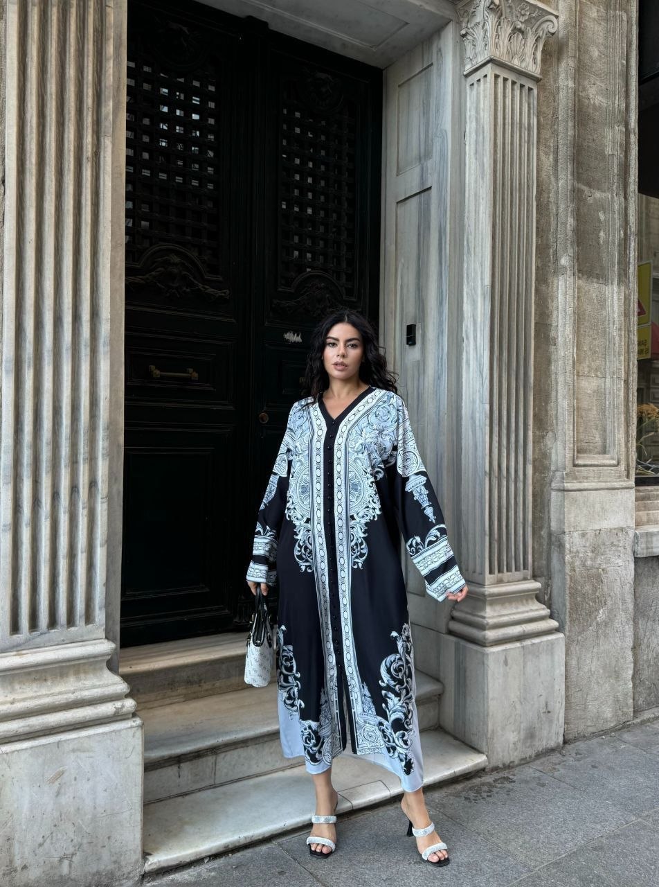 MSN Luxe Kaftan Maxi Dress – Luxury Turkish Modest Printed Dress