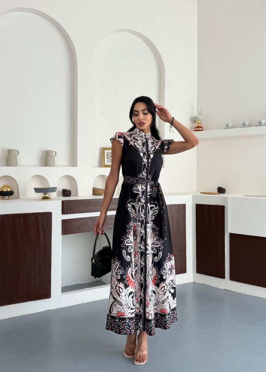 MSN Noir Riviera Slit Maxi Dress – Elegant Turkish Resort Fashion