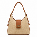 Molita Straw & Brown Vegan Leather Handbag – Turkish Design
