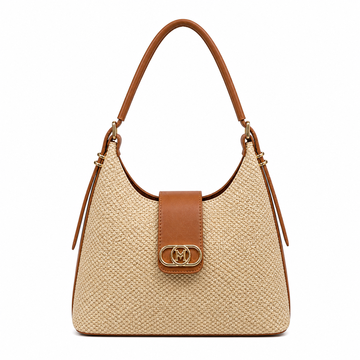 Molita Straw & Brown Vegan Leather Handbag – Turkish Design