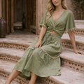ASPRIN Olive Boho Two-Piece Set – Luxury Turkish Summer Outfit