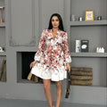 MSN Rosewood Bloom Mini Dress – Luxury Turkish Floral Elegance