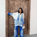 MSN Royal Azure Palazzo Set – Luxury Turkish Two-Piece Outfit