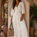 ASPRIN White Boho Maxi Dress – Luxury Turkish Summer Style