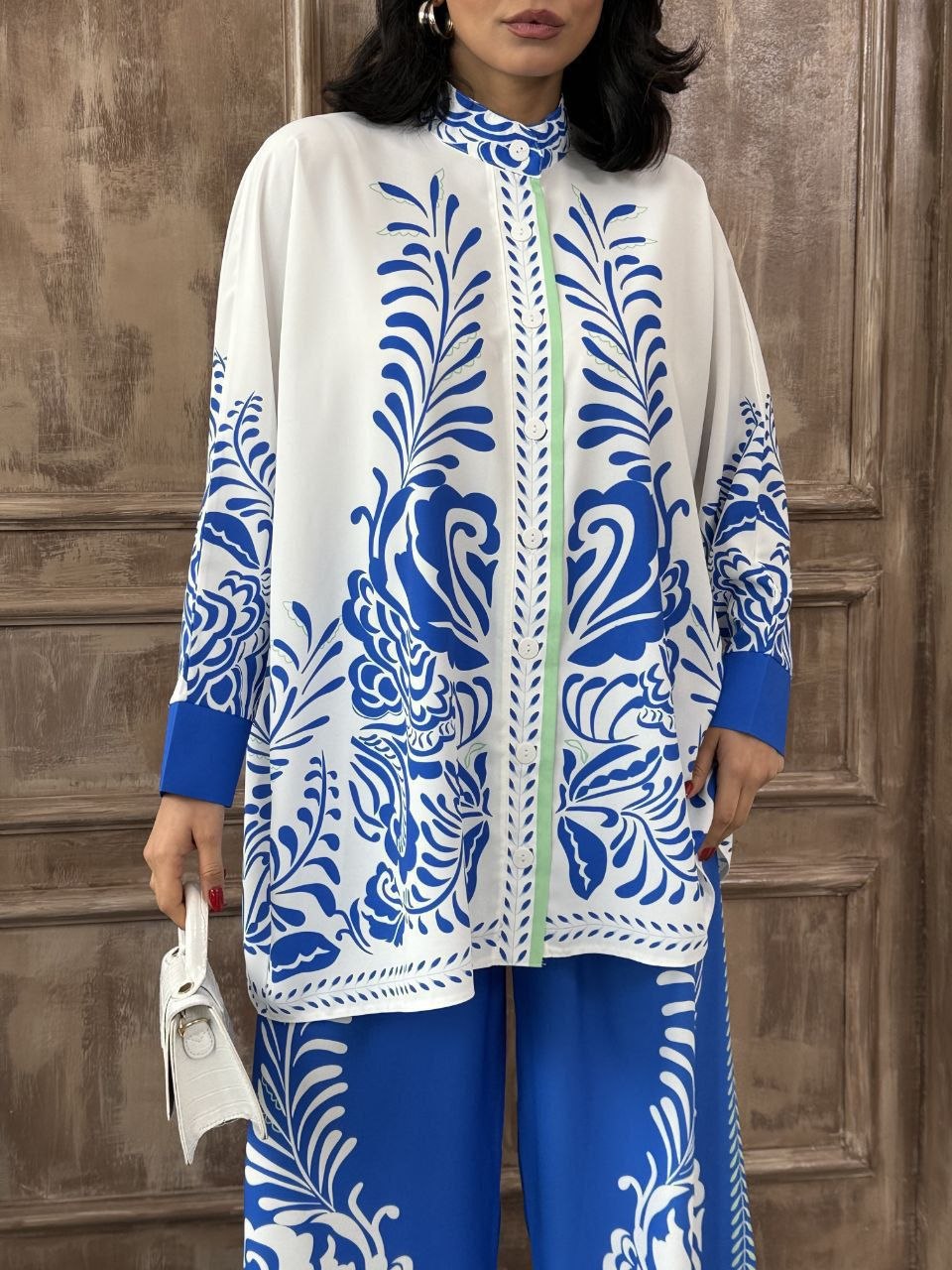 MSN Royal Azure Palazzo Set – Luxury Turkish Two-Piece Outfit