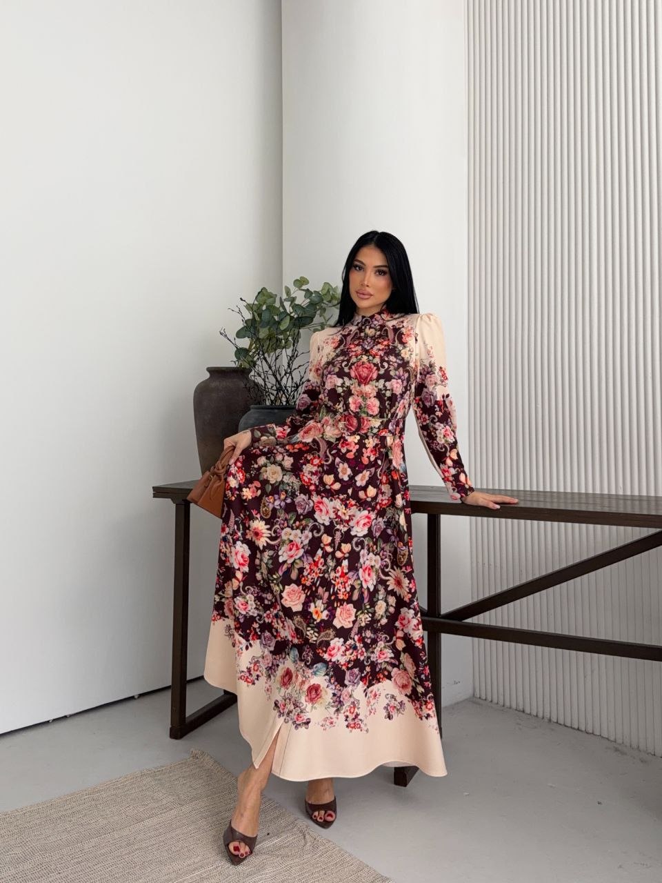 MSN Royal Garden Maxi Dress – Luxury Turkish Floral Elegance