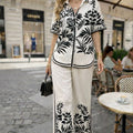 ASPRIN Black Floral Two-Piece Set – Luxury Turkish Elegant Outfit