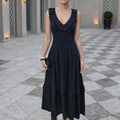 ASPRIN Midnight Elegance Maxi Dress – Luxury Turkish Black Dress