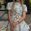 ASPRIN Bloom Charm Mini Dress – Luxury Turkish Floral Dress
