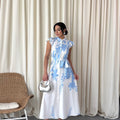 MSN Azure Blossom Maxi Dress – Luxury Turkish Summer Style