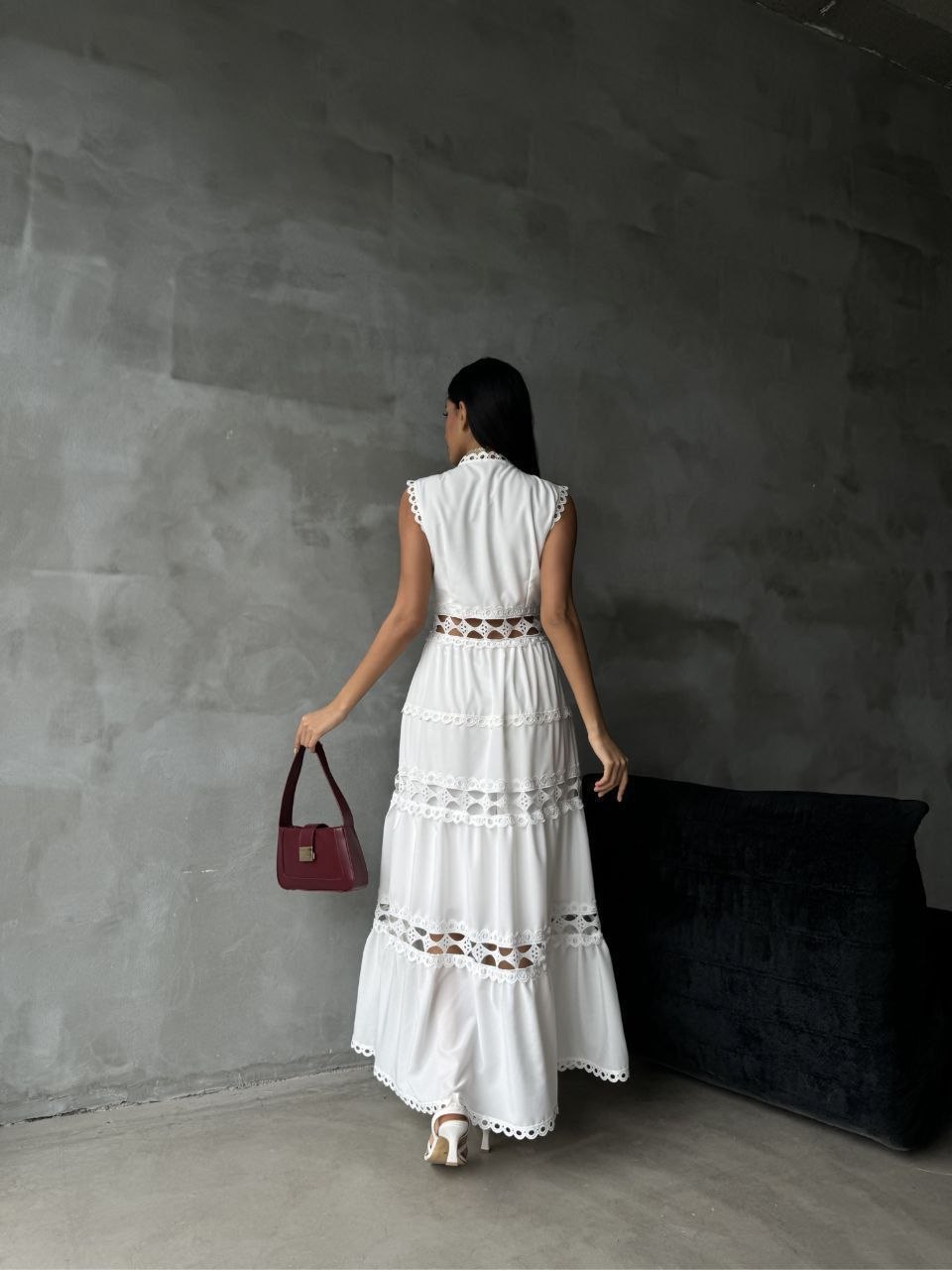 MSN White Elegance Lace Maxi Dress – Luxury Turkish Feminine Style