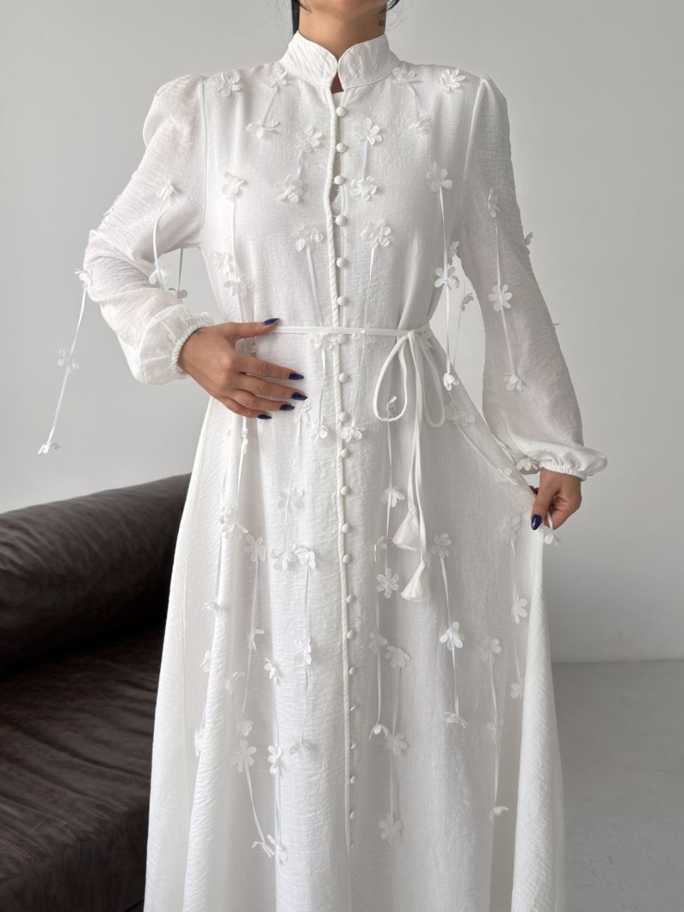 MSN White Blossom Maxi Dress – Luxury Turkish Elegant Style