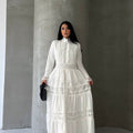 MSN Ivory Grace Lace Maxi Dress – Luxury Turkish Modest Elegance