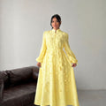 MSN Yellow Blossom Maxi Dress – Luxury Turkish Feminine Elegance