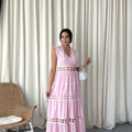 MSN Blush Romance Lace Maxi Dress – Luxury Turkish Feminine Elegance