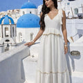 ASPRIN Santorini Luxe Maxi Dress – Luxury Turkish White Dress