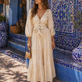 ASPRIN Beige Boho Maxi Dress – Luxury Turkish Summer Style